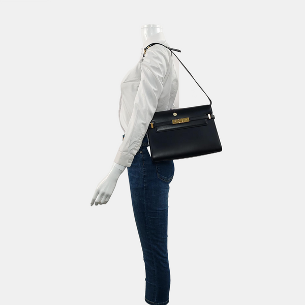 MANHATTAN Medium Calfskin Black