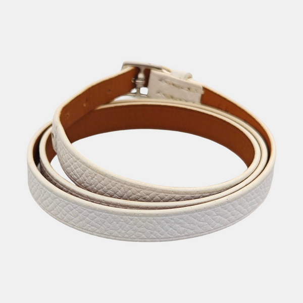 Etriviere 2 Leather White Bangle