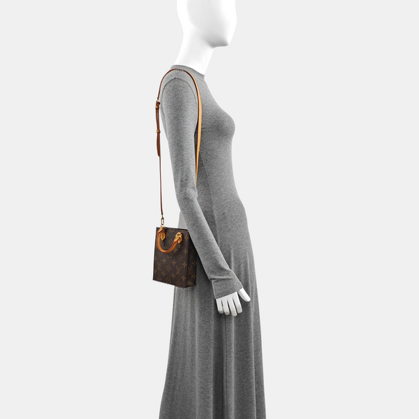 SAC PLAT Mini Monogram Coated Canvas Brown