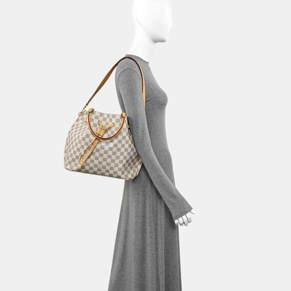 GIROLATA GM Damier Azur Coated Canvas White