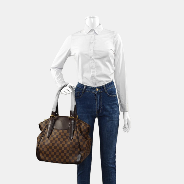 VERONA MM Damier Ebene Coated Canvas Brown