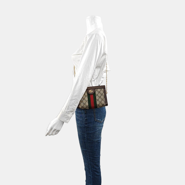 Ophidia Mini Monogram Coated Canvas Beige
