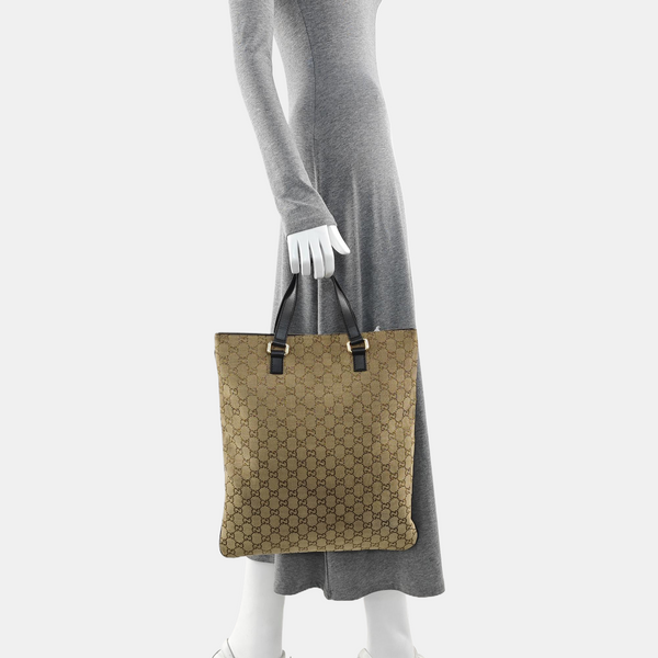 Monogram Canvas Tote Bag Beige