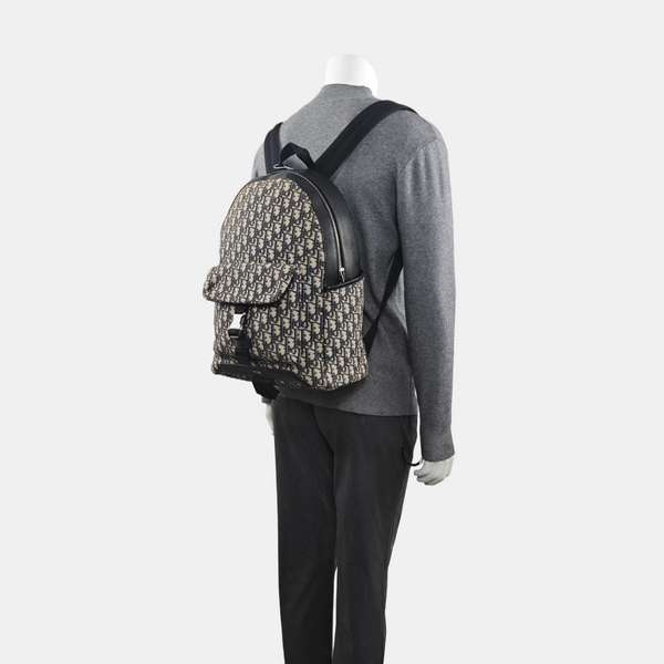 Oblique Canvas Backpack Beige