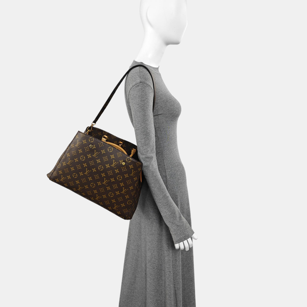 MONTAIGNE GM Monogram Coated Canvas Brown