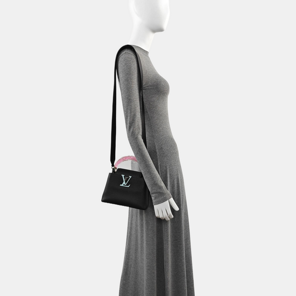 Authenticated pre-owned CAPUCINES Mini Calfskin Black - Shoulder Bag at Looply
