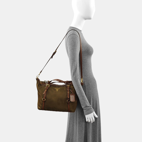 Nylon Shoulder Bag Green