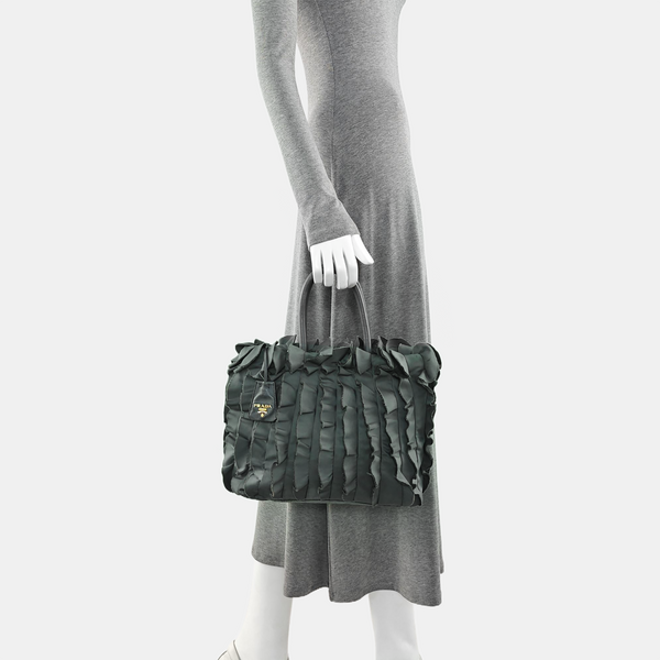 Nylon Top Handle Bag Green