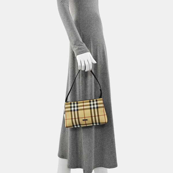 Coated Canvas Top Handle Bag Beige
