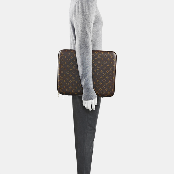 SLEEVE Monogram Coated Canvas Brown