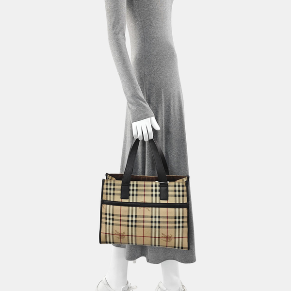 Coated Canvas Tote Bag Beige