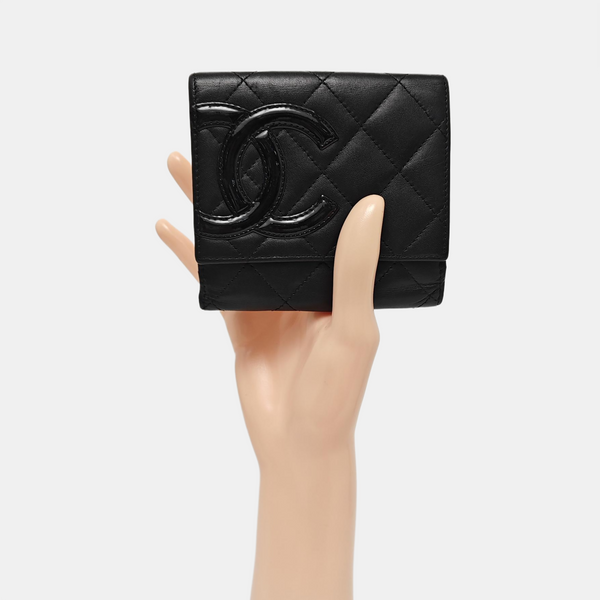 Authenticated pre-owned CAMBON Quilted Calfskin Black Wallet - Wallet at Looply