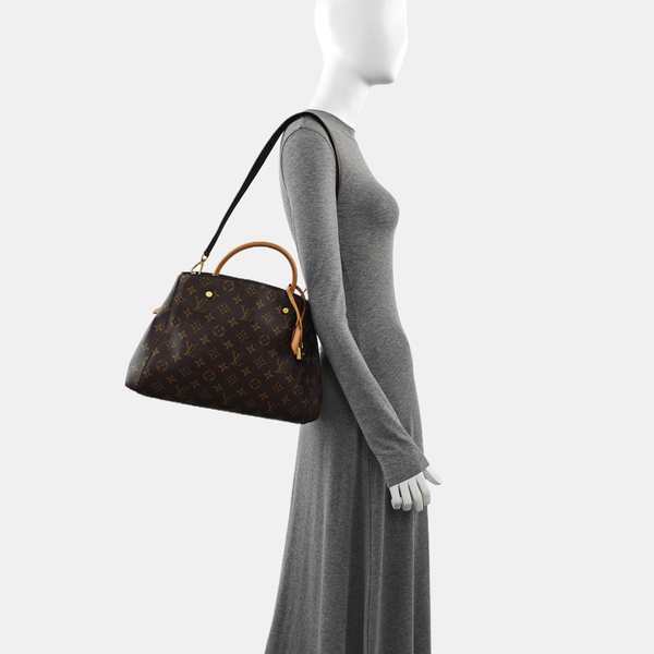 MONTAIGNE GM Monogram Coated Canvas Brown
