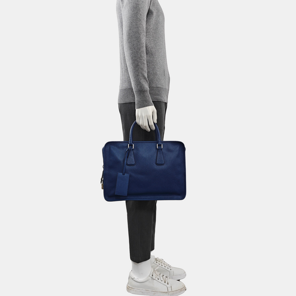 Suitcase Saffiano Calfskin Blue