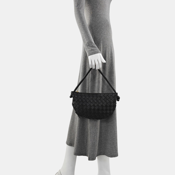 Lambskin Top Handle Bag Black