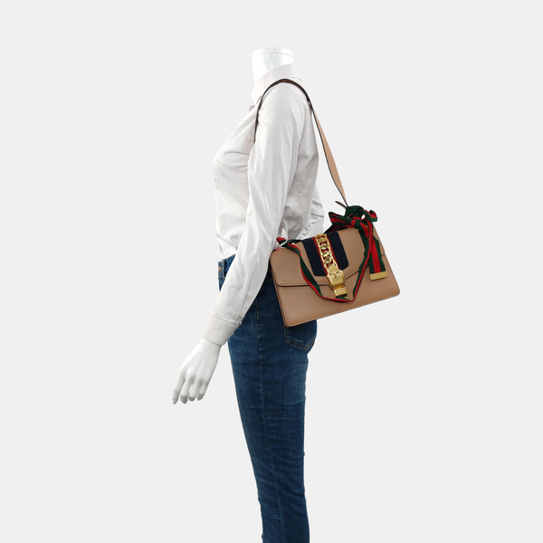Sylvie Small Calfskin Beige