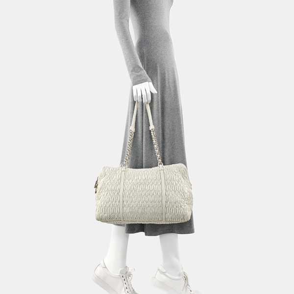 Avenue Quilted Lambskin White