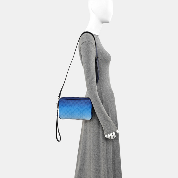 Monogram Coated Canvas Crossbody Bag Small Blue