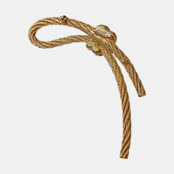 Twist Round Metal Gold Brooch