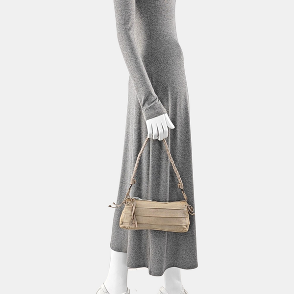 Nylon Top Handle Bag Beige