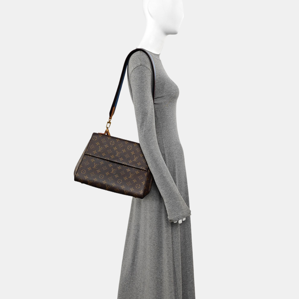 CLUNY MM Monogram Coated Canvas Brown