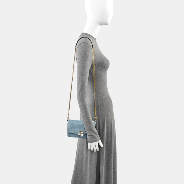 Calfskin Shoulder Bag Blue