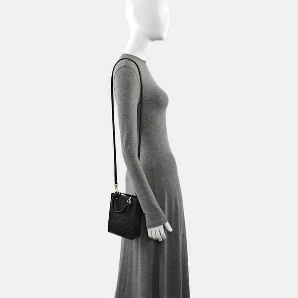 SAC PLAT Mini Calfskin Black