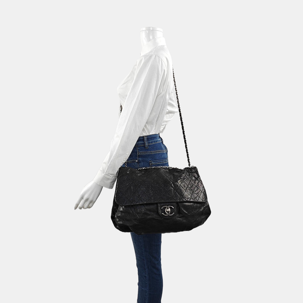Quilted Grained Calfskin Black