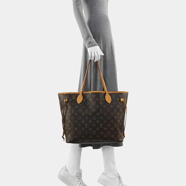 NEVERFULL Monogram Coated Canvas Brown