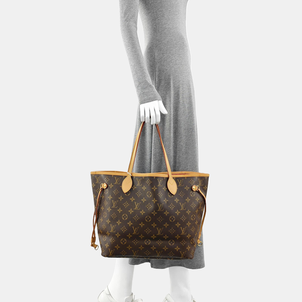 NEVERFULL MM Monogram Coated Canvas Brown