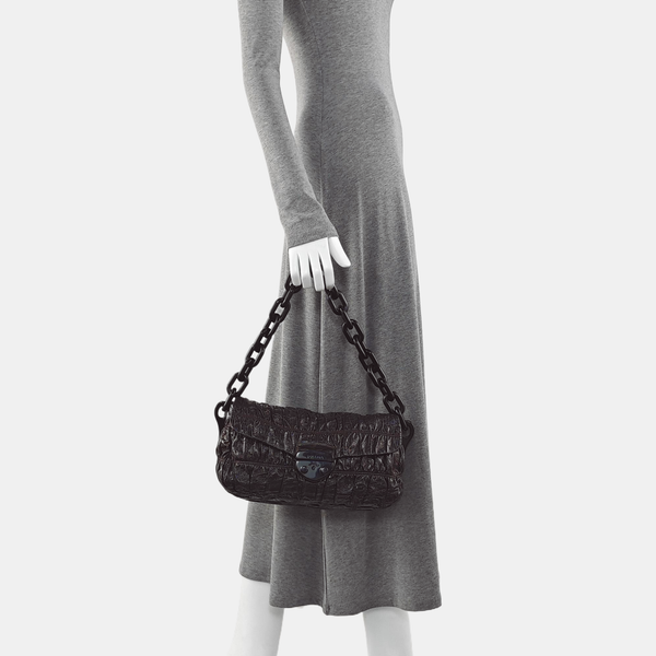 Quilted Lambskin Shoulder Bag Brown