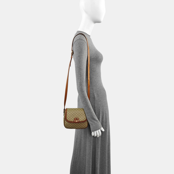 Coated Canvas Shoulder Bag Beige