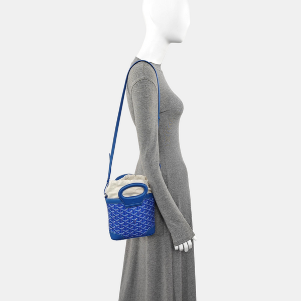 Coated Canvas Shoulder Bag Mini Blue