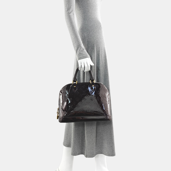 ALMA PM Monogram Patent Leather Brown