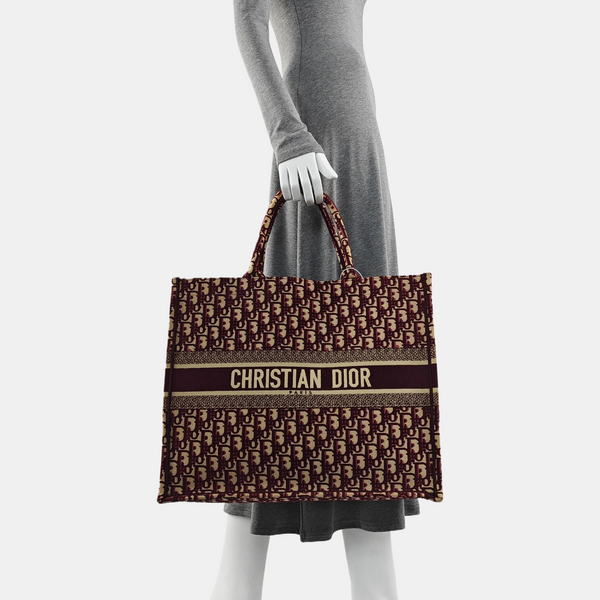 Book Tote Large Oblique Canvas Red