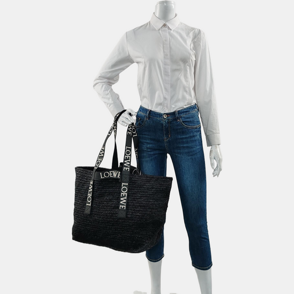Fold Shopper Super Mini Straw Black