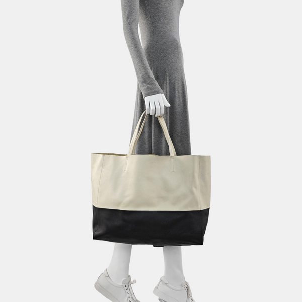 HORIZONTAL CABAS Calfskin White