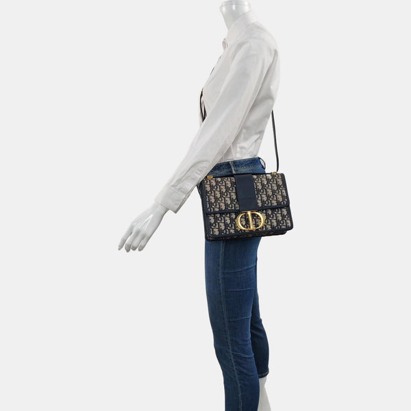 30 Montaigne Oblique Canvas Blue