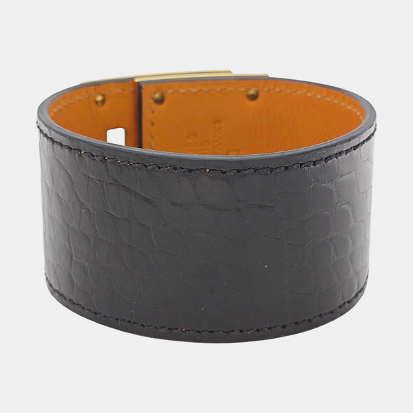 Kelly Dog Leather Black Bangle