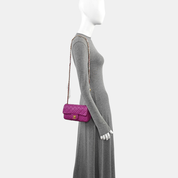 CLASSIC FLAP Mini Quilted Lambskin Purple