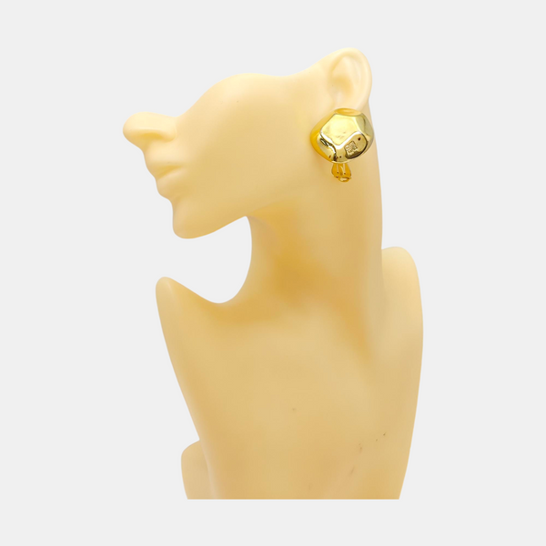 Metal Gold Clip On Earrings