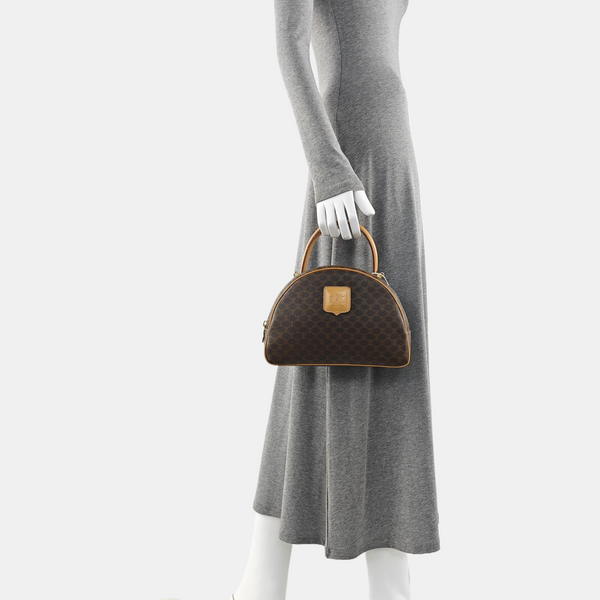 Leather Top Handle Bag Yellow