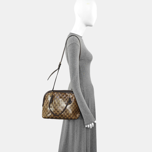 Monogram Coated Canvas Shoulder Bag Brown