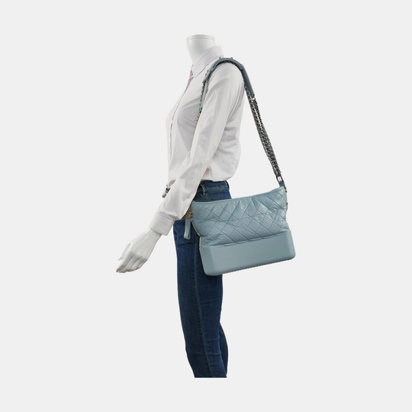 Authenticated pre-owned GABRIELLE Medium Quilted Calfskin Blue - Shoulder Bag at Looply