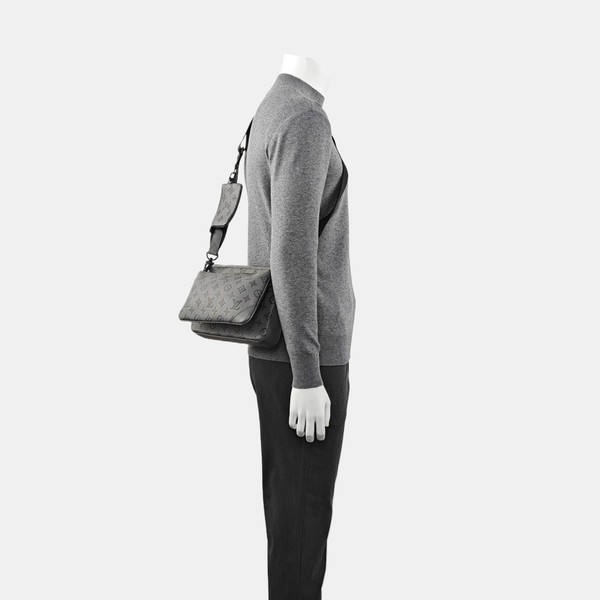 TRIO Monogram Calfskin Gray