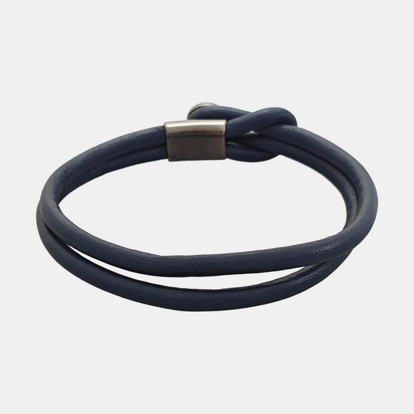 Leather Blue Bangle
