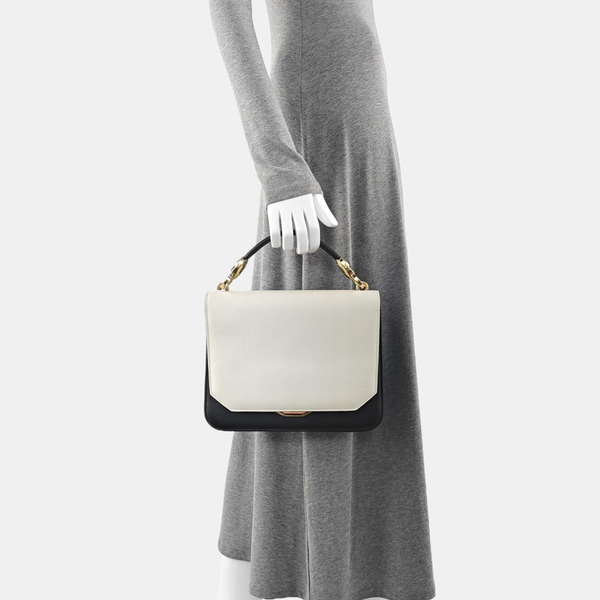 Calfskin Top Handle Bag White