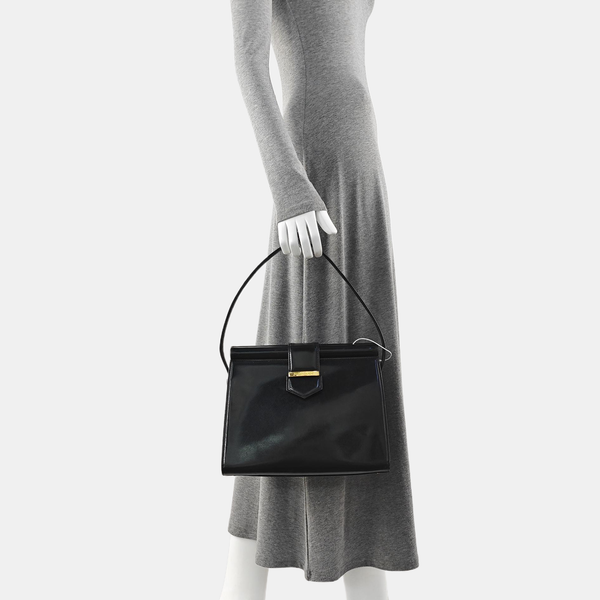 Calfskin Top Handle Bag Black