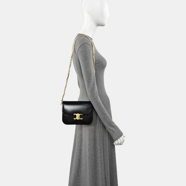TRIOMPHE Medium Calfskin Black