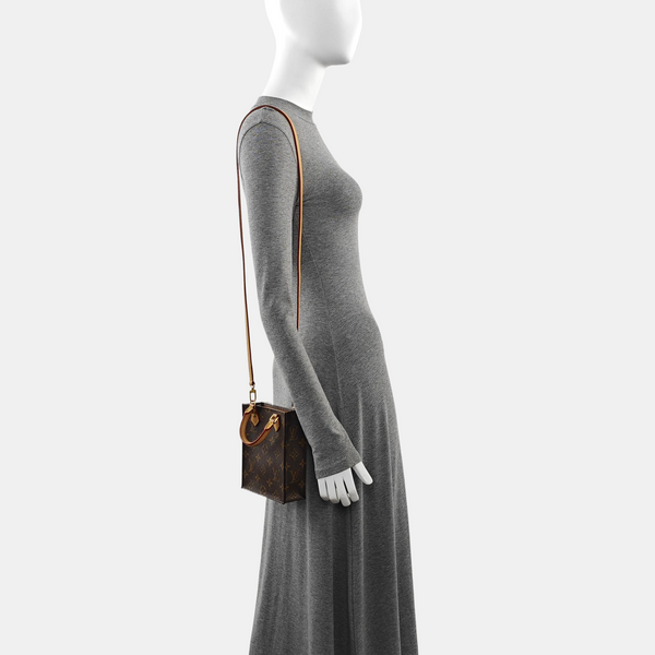 SAC PLAT Mini Monogram Coated Canvas Brown